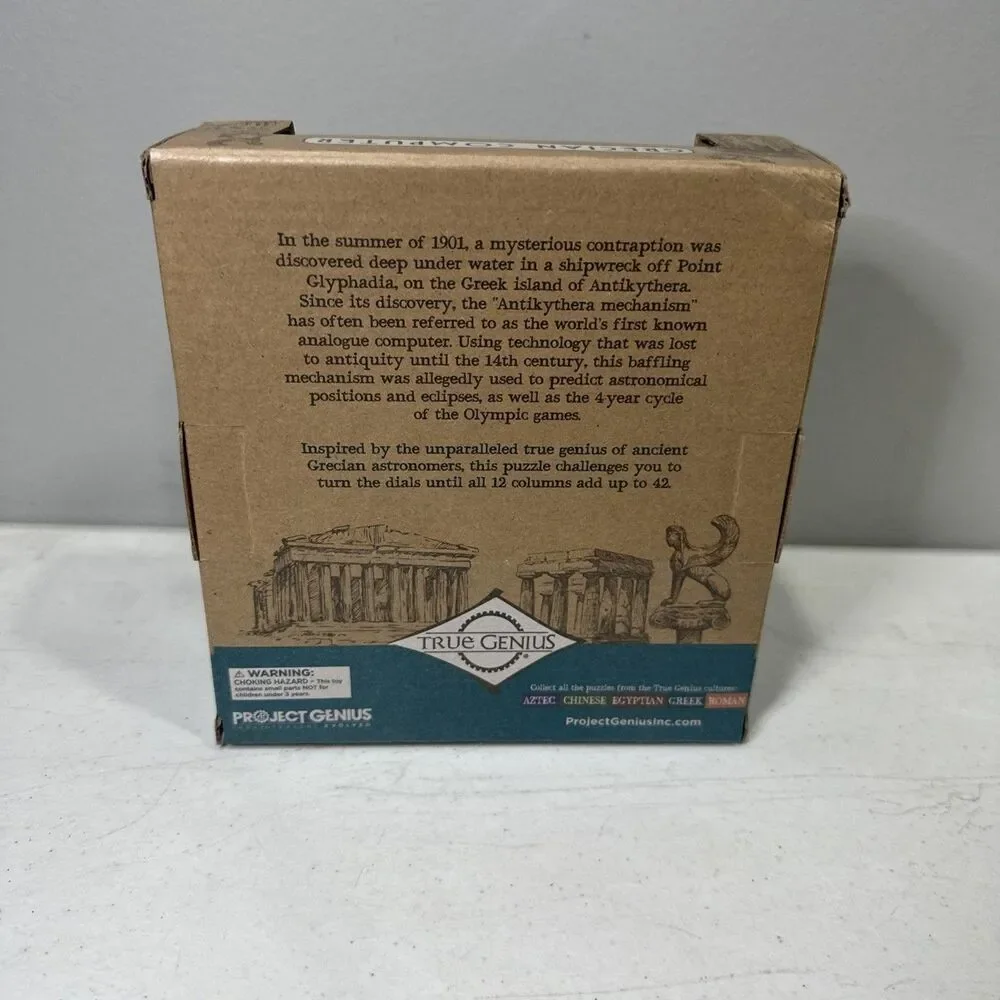 The Happy Puzzle Company   True Genius Grecian Computer   Wood Brain Teaser Puzz